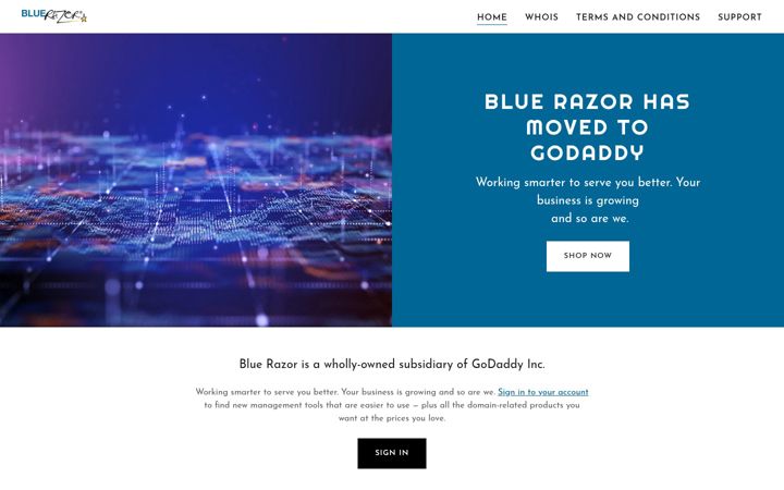 Screenshot of bluerazor.com