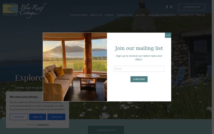Screenshot of bluereefcottages.com