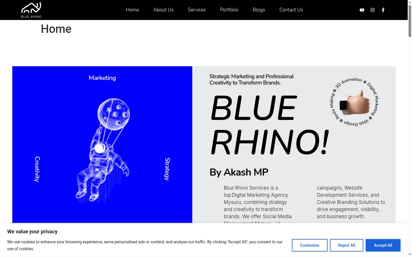 Screenshot of the consent banner shown before any interaction