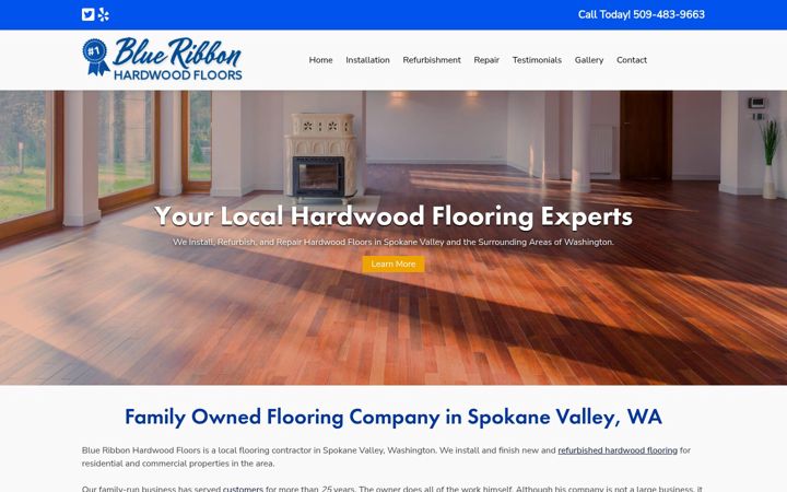 Skærmbillede af blueribbonhardwoodfloors.com