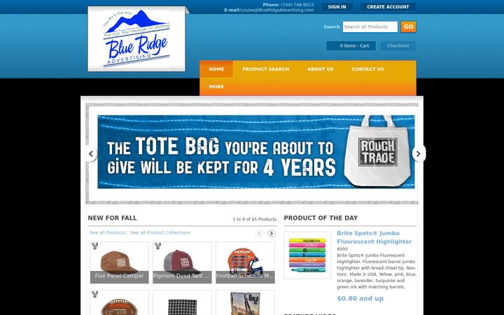 Skærmbillede af blueridgeadvertising.com