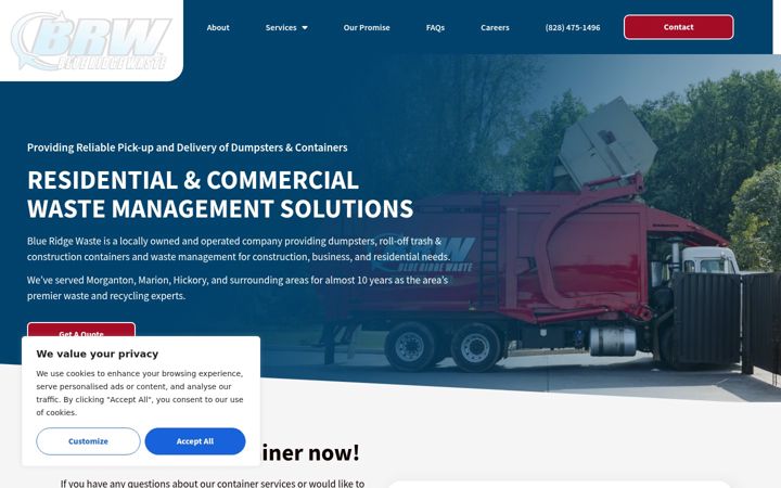 Screenshot of blueridgewaste.com