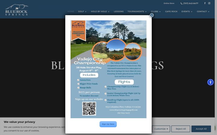 Screenshot of bluerockspringsgolf.com