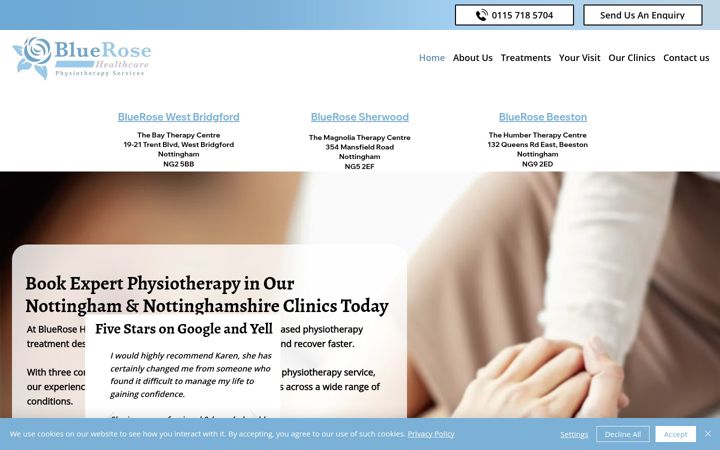 Screenshot ta' bluerosehealthcare.co.uk
