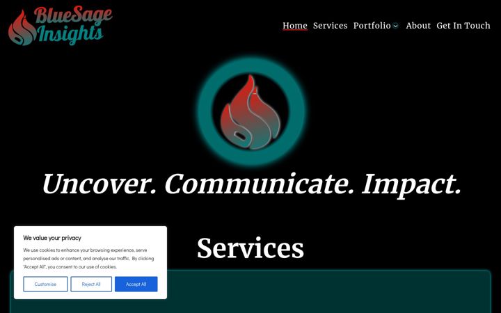 Screenshot ta' bluesageinsights.com