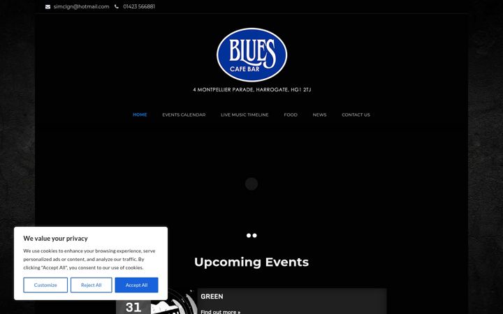 Screenshot of bluesbar.co.uk
