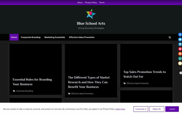 Ekraanipilt saidist blueschoolarts.com