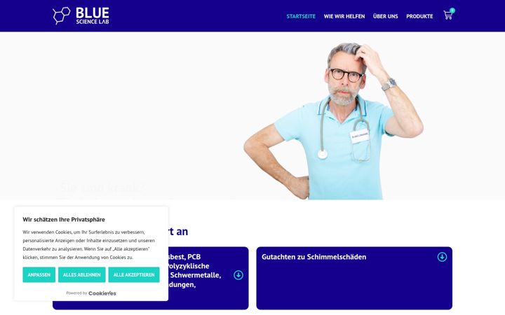 Ekraanipilt saidist bluesciencelab.de