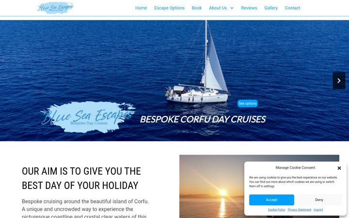Captura de pantalla de blueseaescapes.com