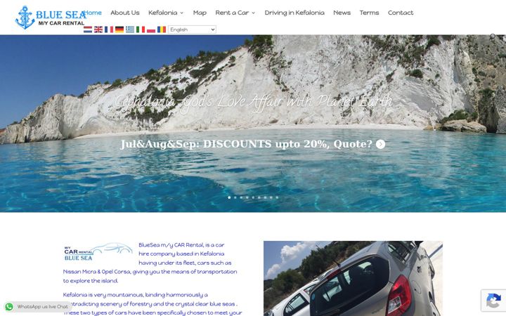 Screenshot of bluesearental.co.uk