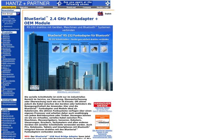 Screenshot of blueserial.de