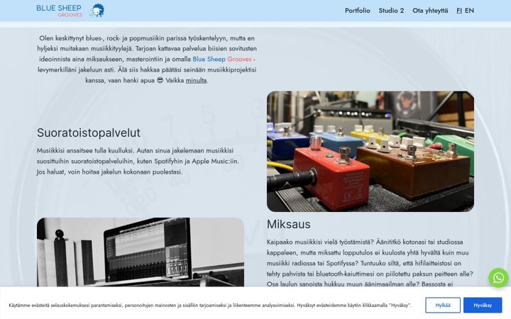Screenshot of bluesheep.fi