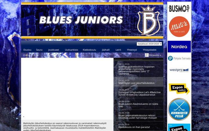 Screenshot of bluesjuniors.fi