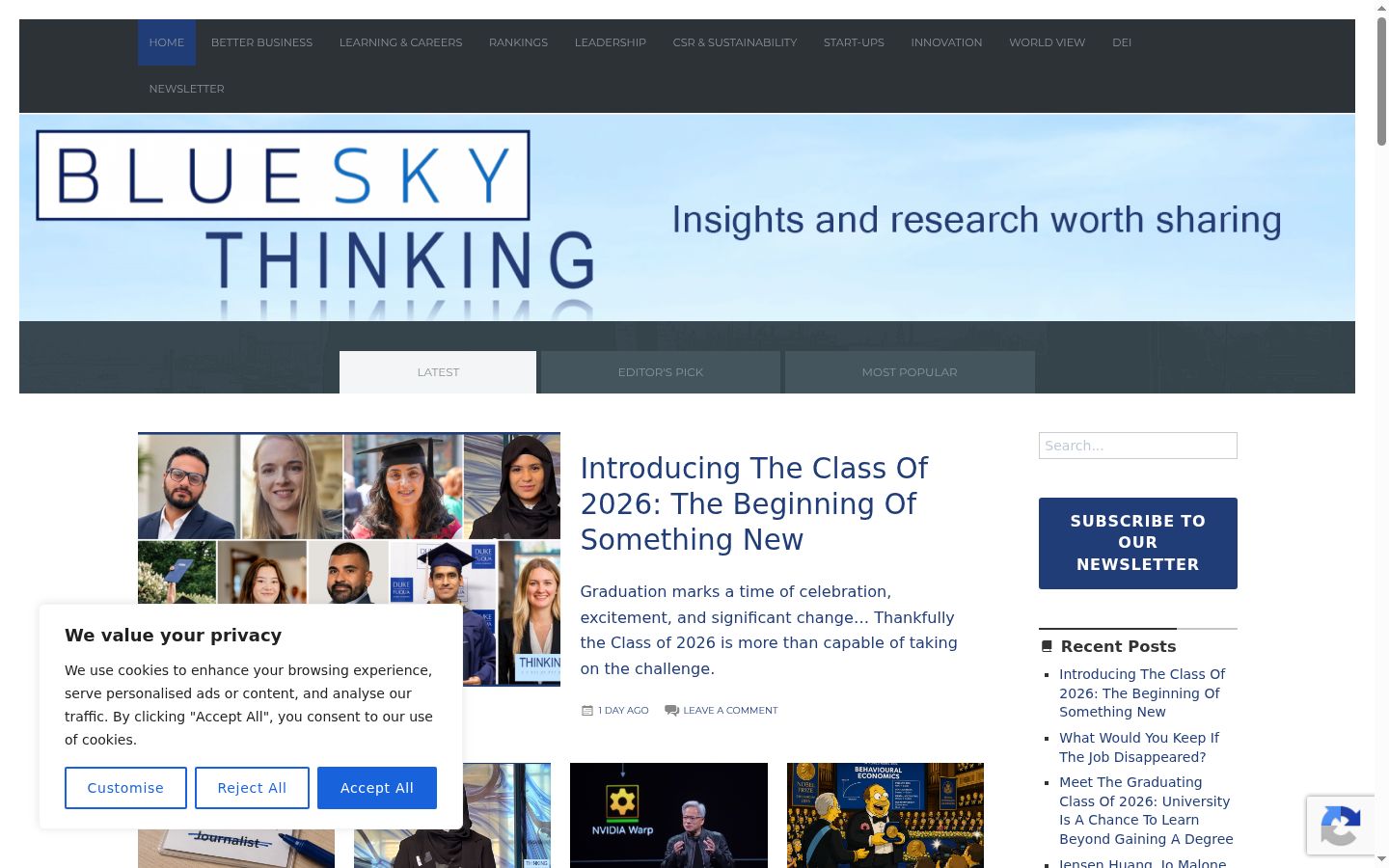 Screenshot of the consent banner shown before any interaction