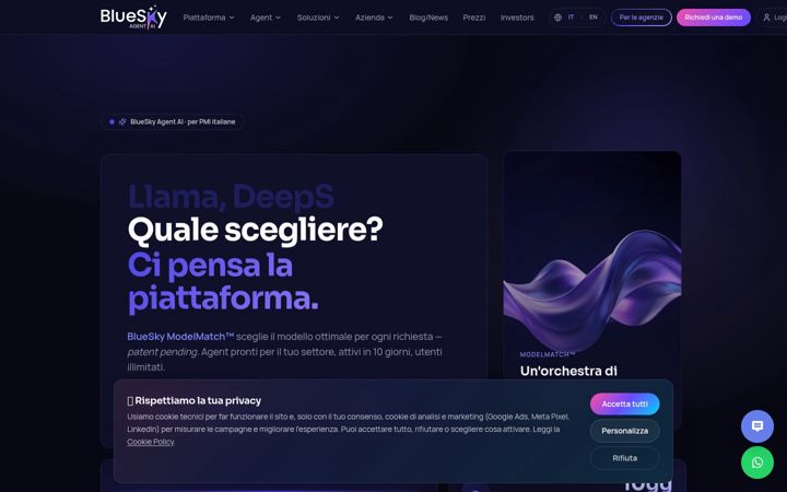 Screenshot of blueskyagent.ai