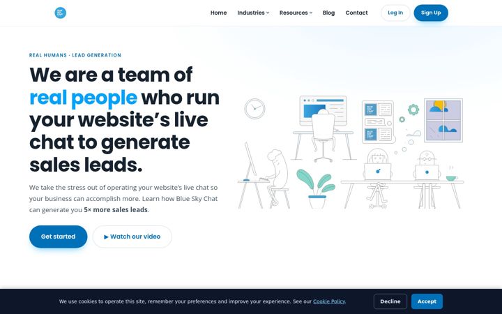 Screenshot of blueskychat.com