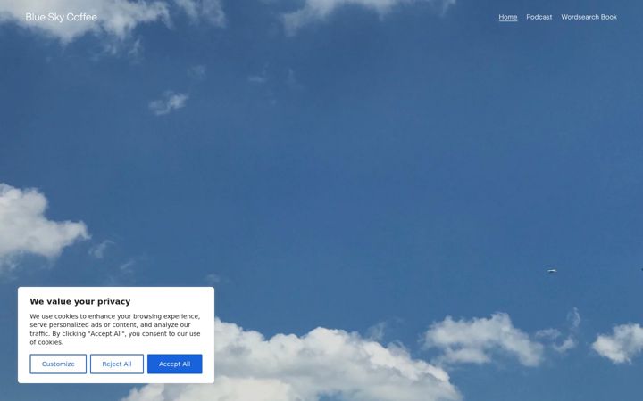 Screenshot of blueskycoffee.co.uk