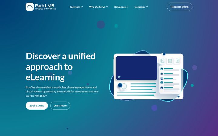Screenshot of blueskyelearn.com