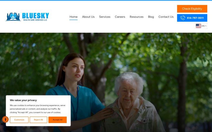 Ekrānuzņēmums no blueskyhealthcs.com