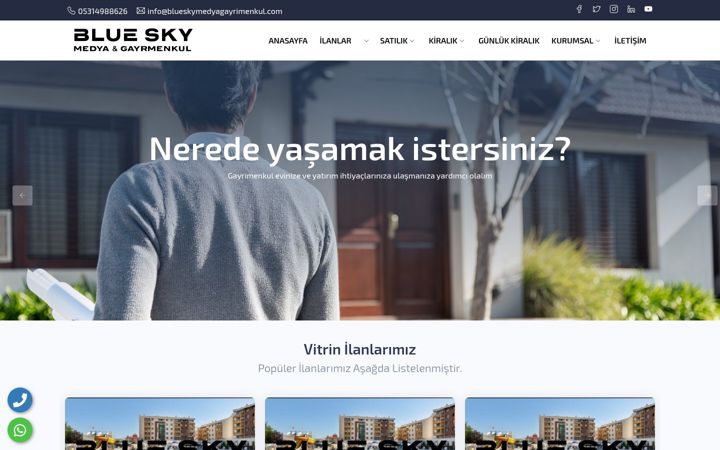Screenshot of blueskymedyagayrimenkul.com