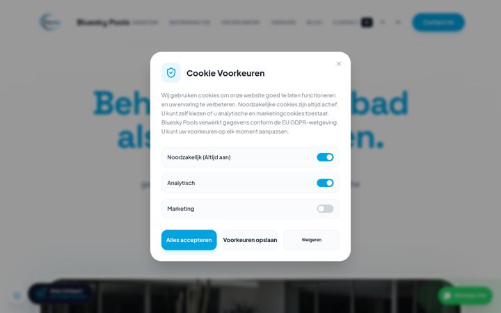 Screenshot di blueskypools.be