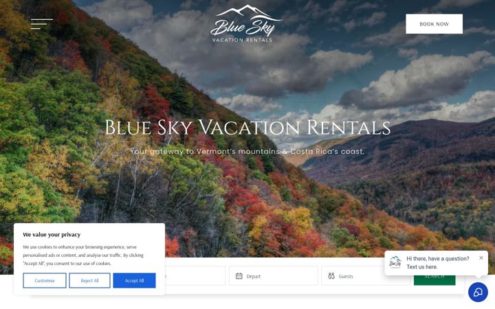 Capture d'écran de blueskyvacationrentals.com