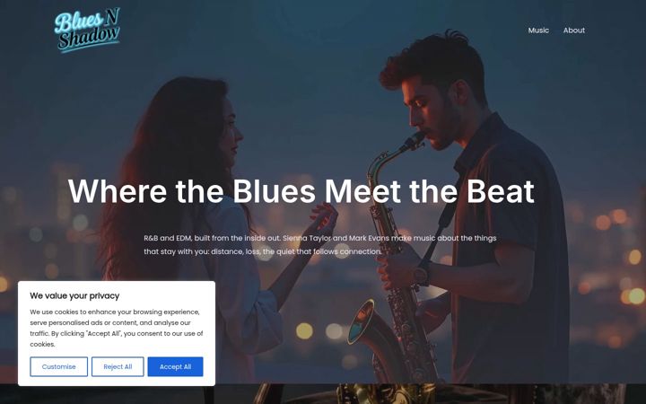 Screenshot of bluesnshadow.com