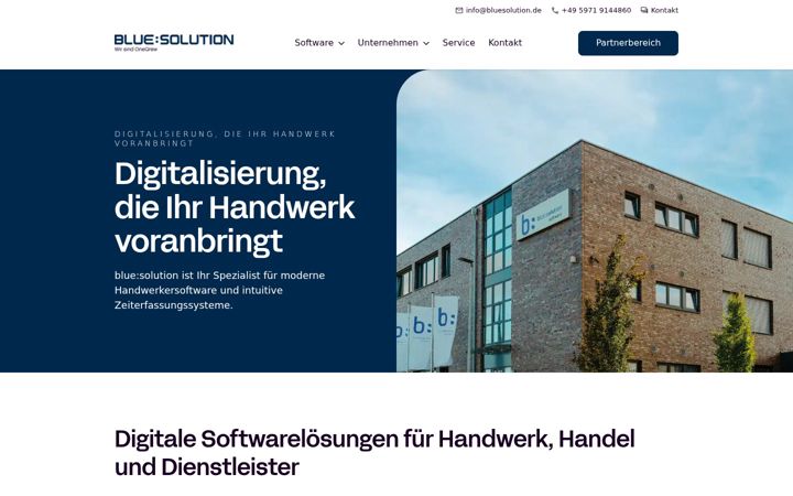 Screenshot of bluesolution.de