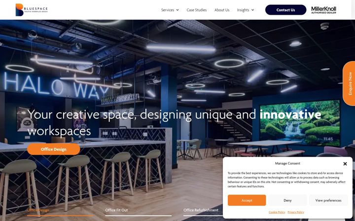 Screenshot of bluespaceltd.co.uk