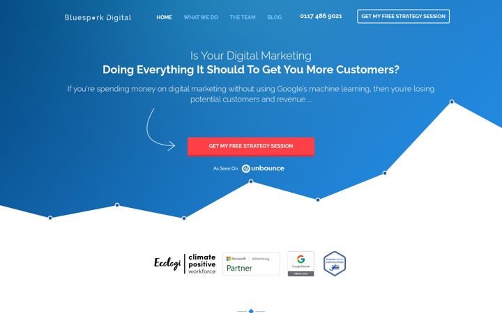 Screenshot of bluespark.digital