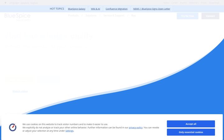 Screenshot of bluespice.com