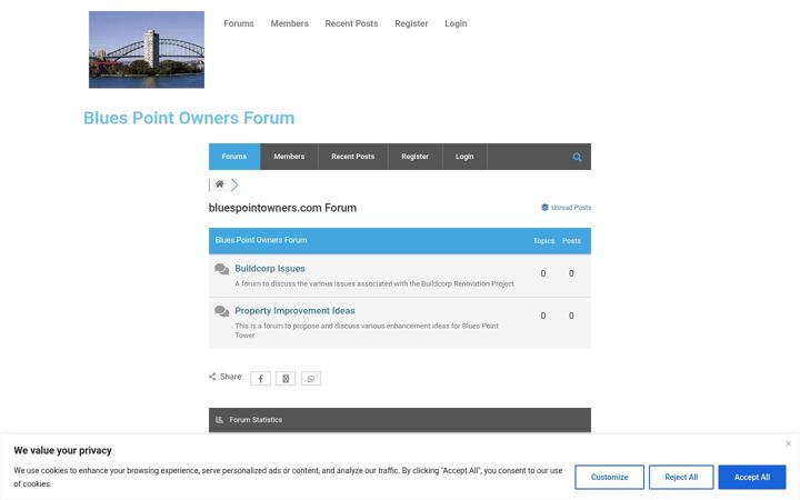 Screenshot of bluespointowners.com