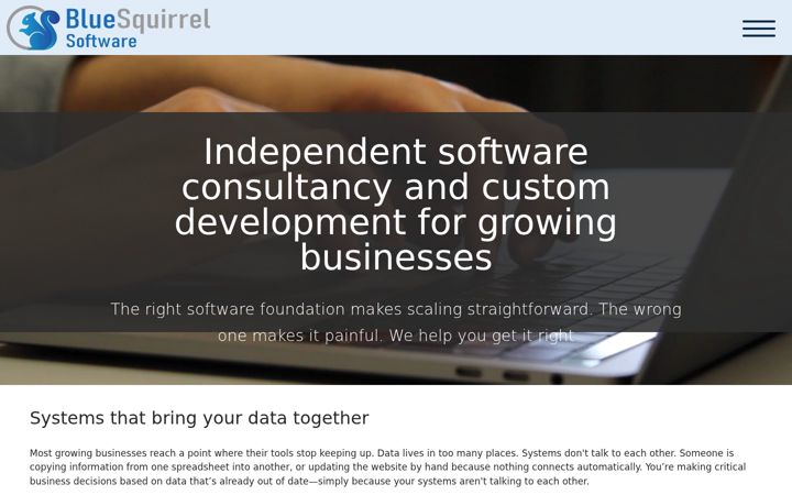 Screenshot of bluesquirrel.software