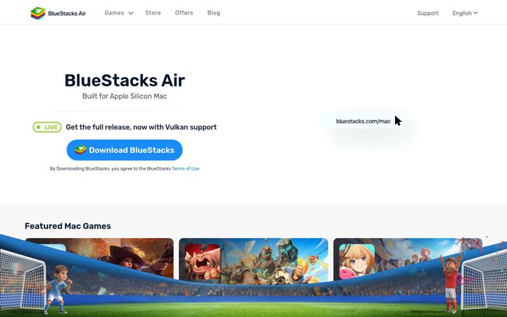 Snímek obrazovky bluestacks.com