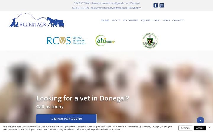 Screenshot von bluestackveterinaryclinic.ie