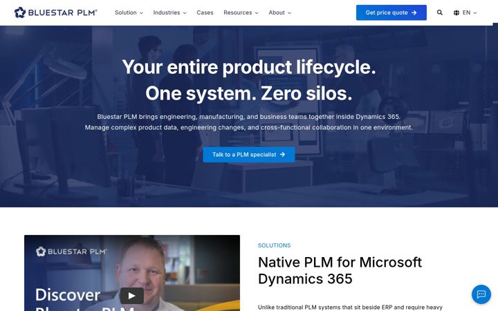 Screenshot of bluestarplm.com