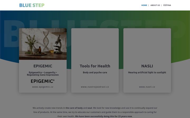 Screenshot of bluestep.cz