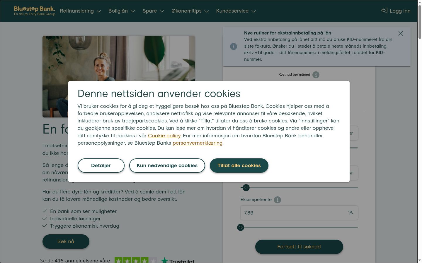 Sutikimo reklamjuostės, rodytos prieš bet kokią sąveiką, ekrano kopija