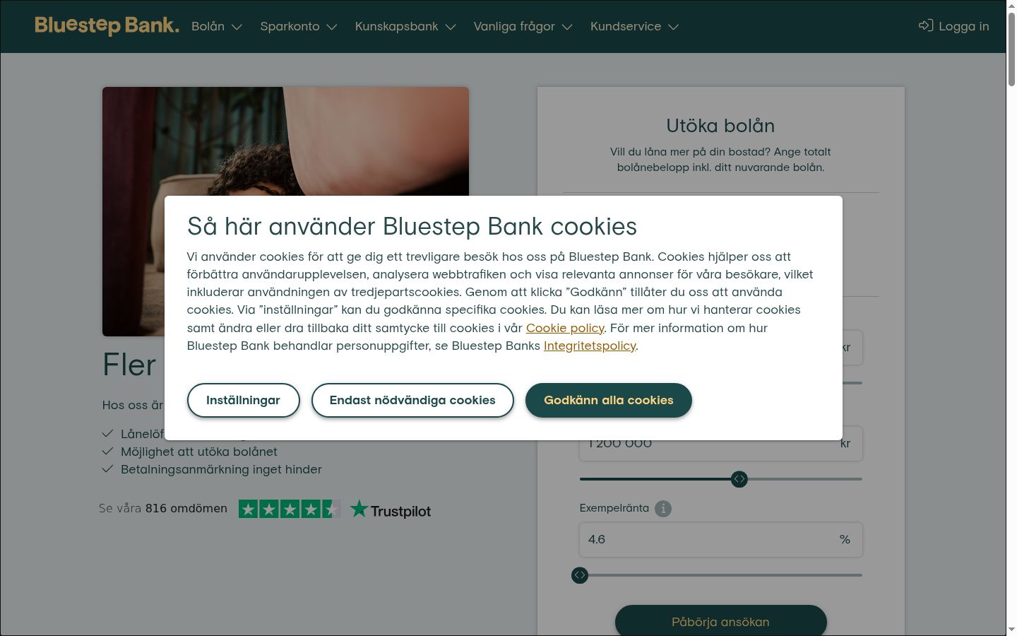 Capture d'écran de la bannière de consentement affichée avant toute interaction