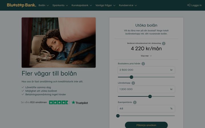 Screenshot of bluestep.se