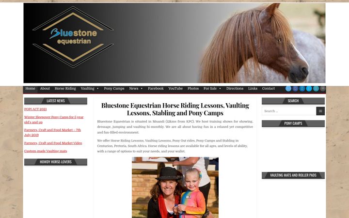 Screenshot of bluestoneequestrian.co.za