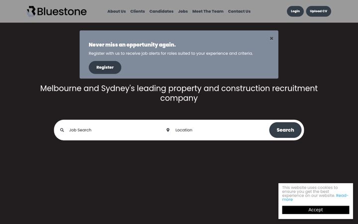 Screenshot van bluestonerecruitment.com