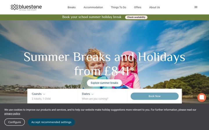 Kuvakaappaus sivustosta bluestonewales.com