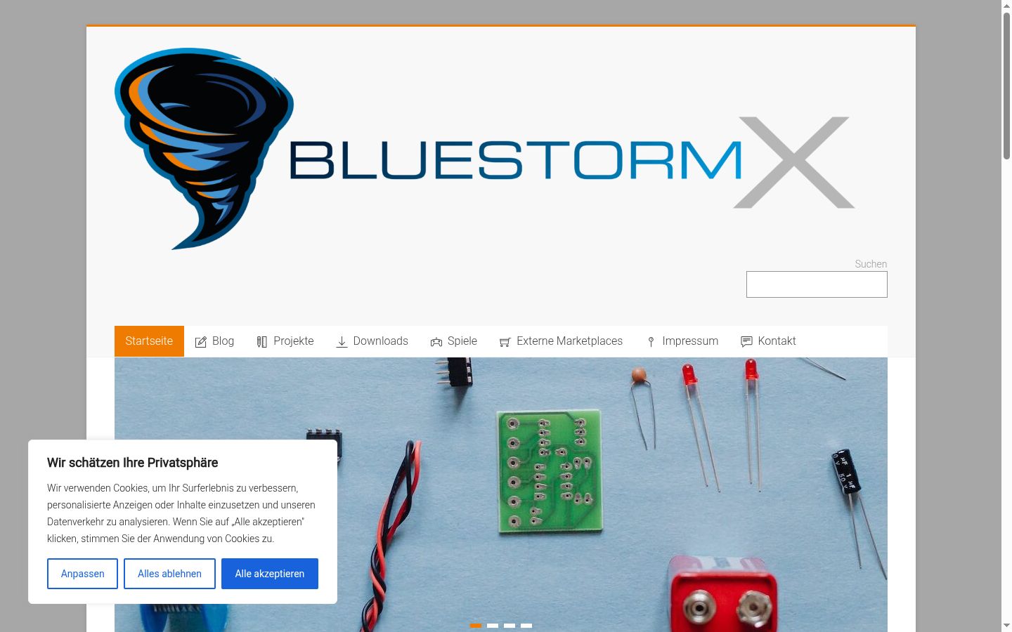 Captura de pantalla del banner de consentimiento mostrado antes de cualquier interacción