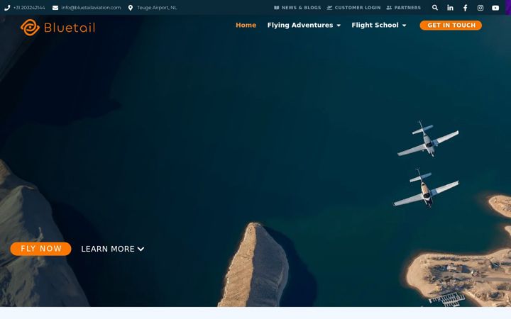 Screenshot van bluetailaviation.com