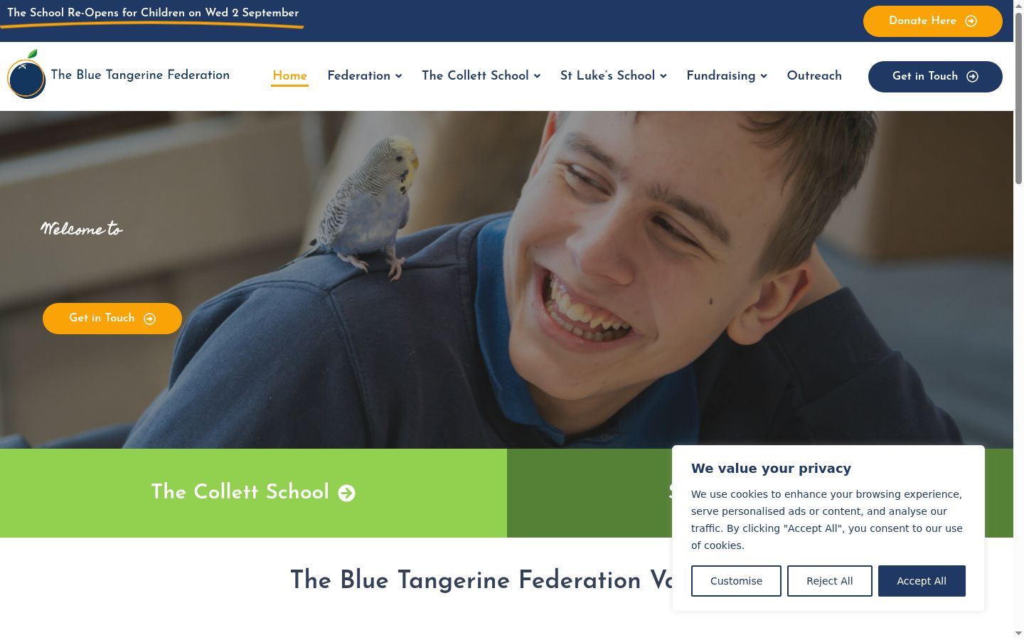 Screenshot of the consent banner shown before any interaction