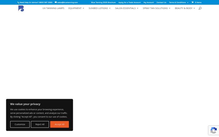Snimka zaslona za bluetanning.com