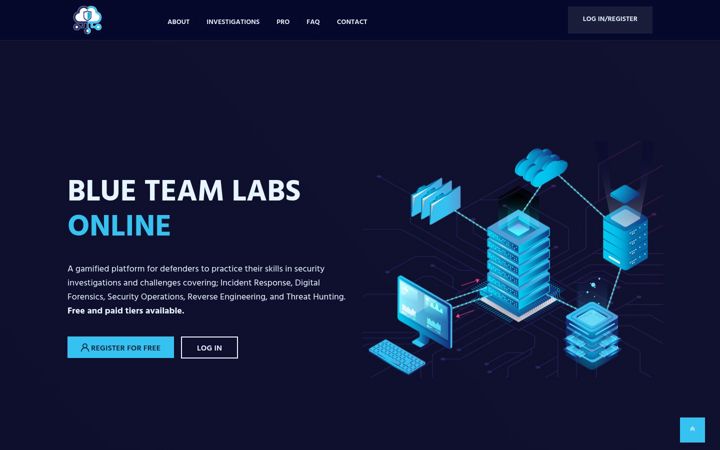 Screenshot of blueteamlabs.online