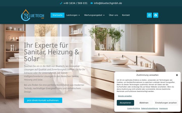 Snimka zaslona za bluetechgmbh.de