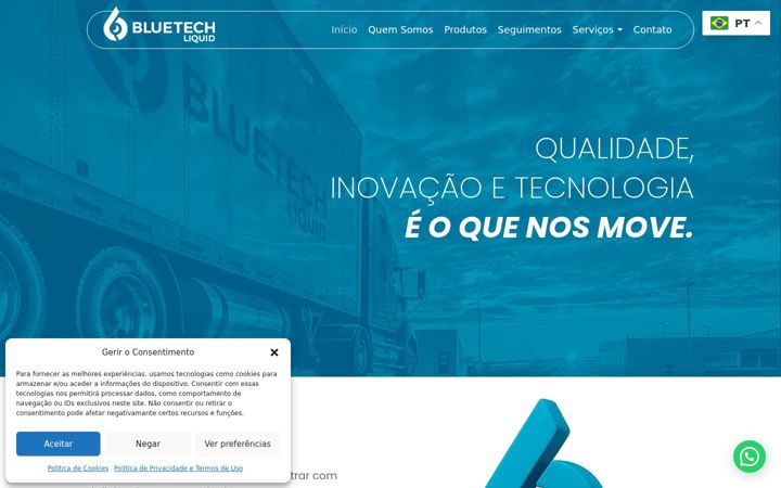 Screenshot of bluetechliquid.com.br